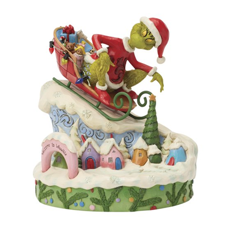 Statuina Grinch  Jimshore Grinch On A Sled