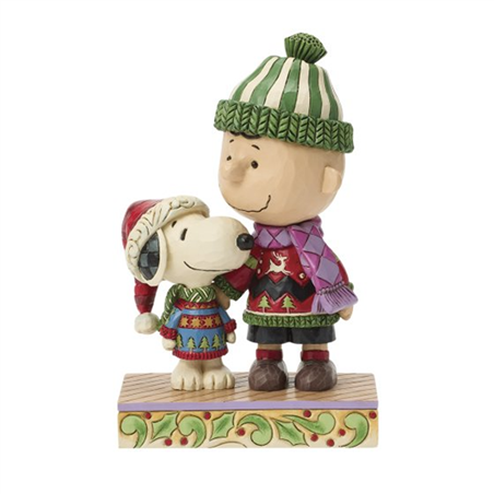 Statuina Snoopy Peanuts Jimshore Snoopy / Charlie Brown Ugly Sweater