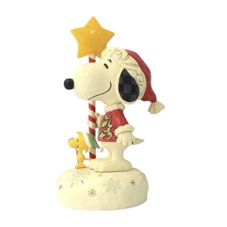 Statuina Snoopy Peanuts Jimshore Snoopy With Light Up Star Staff