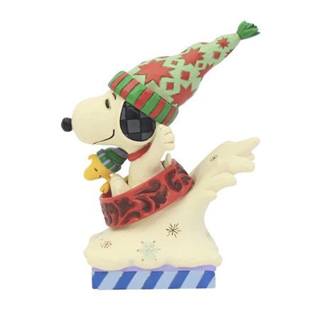 Statuina Snoopy Peanuts Jimshore Snoopy And Woodstock Dog Bowl Sled