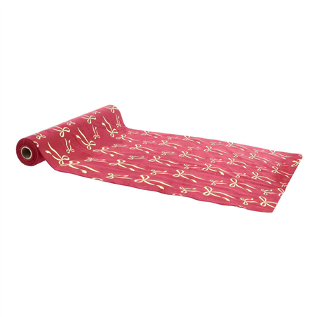 Runner Velluto Red E Fiocchi Gold 28cmx3mt