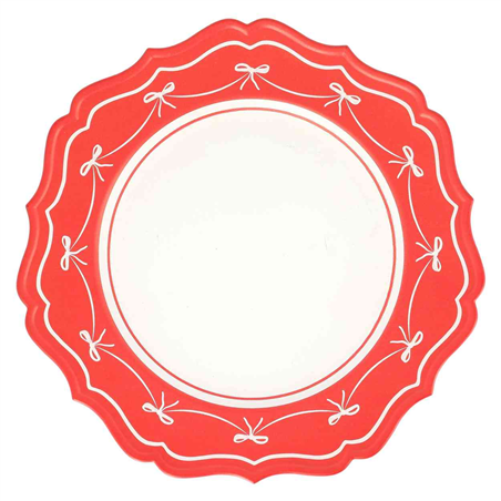 Sottopiatto Riutilizzabile Fiocchi D33cm Red White