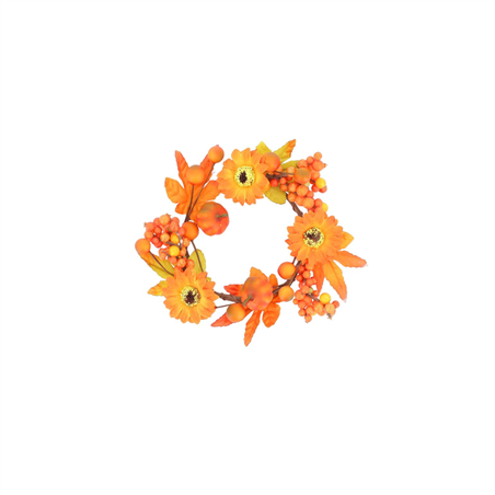 Coroncina Girocandela Zucche Girasoli D18cm Orange