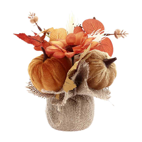 Centrotavola Zucche Foglie Fiori D6.5 H17cm Orange