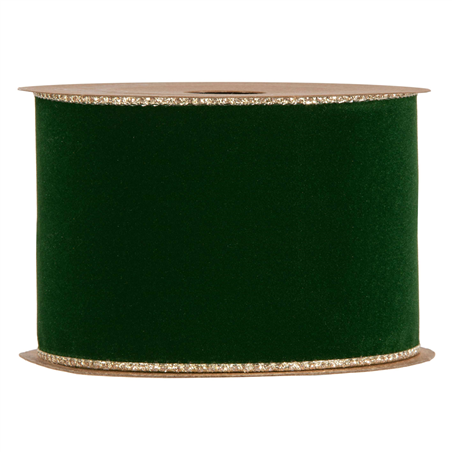 Nastro Double Side Velvet & Glitter Mm63x10mt Dark Green