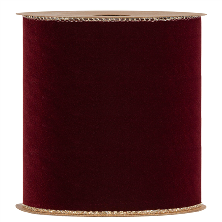 Nastro Double Side Velvet & Glitter Mm100x10m Bordeaux