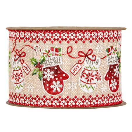Nastro Christmas Gloves Mm63x10mt