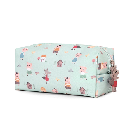 Astuccio  Con Zip Decorata 19x10x8cm I Tre Porcellini