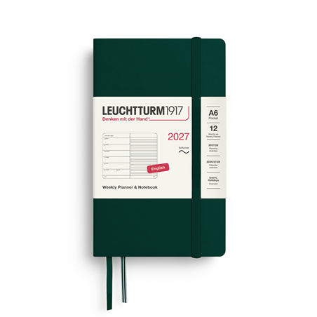 Agenda 12m A6 Settimanale Soft Con Note 2027 Forest Green