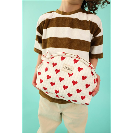 Trousse Makeup 100% Cotone 25cm X19cm Zip Love Cherry