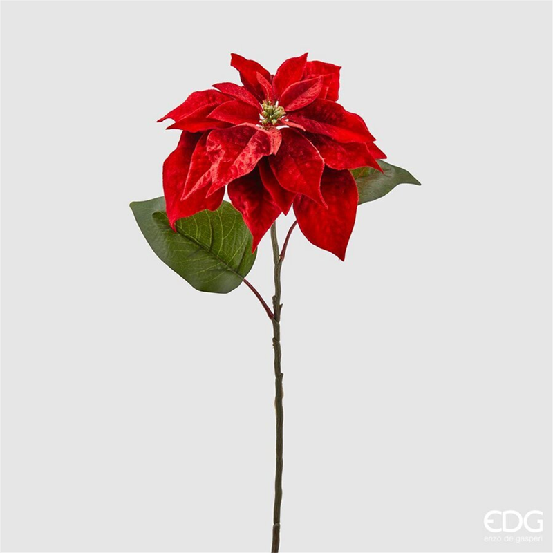 Ramo Stella Di Natale Bell Velluto H71cm Rosso — immagine 3