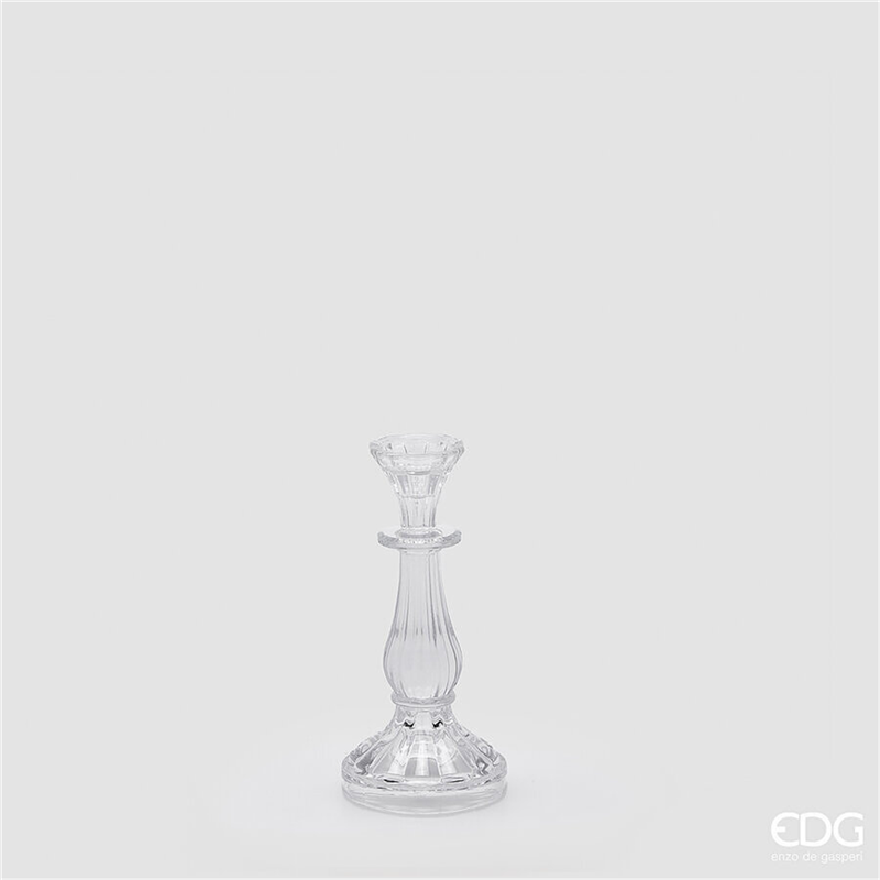 Portacandela Vetro Crystal Sinuoso H21 D10 Trasparente — immagine 3