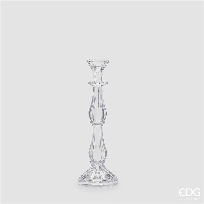 Portacandela Crystal Sinuoso H31cm D10cm Trasparente — immagine 3