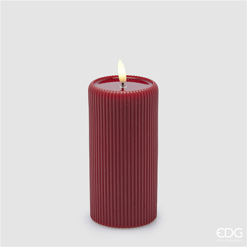 Candela Led Lounge Moccolo H15cm D7.5cm Red -A Batteria Con Telecomando — immagine 3