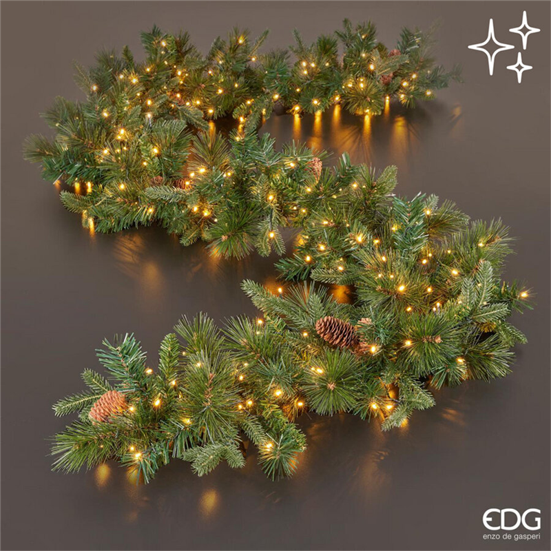 Tralcio Pino Verde Pigne 300led 270cm — immagine 3