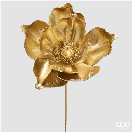 Magnolia Glossy Con Ramo H65cm D35cm Gold
