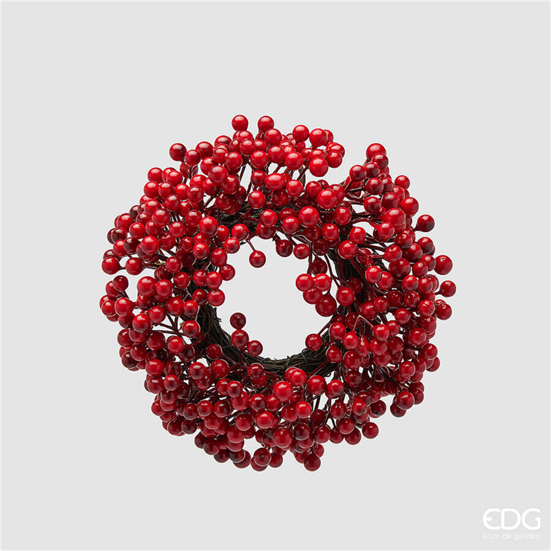 Corona D22cm Bacche Rosse — immagine 2