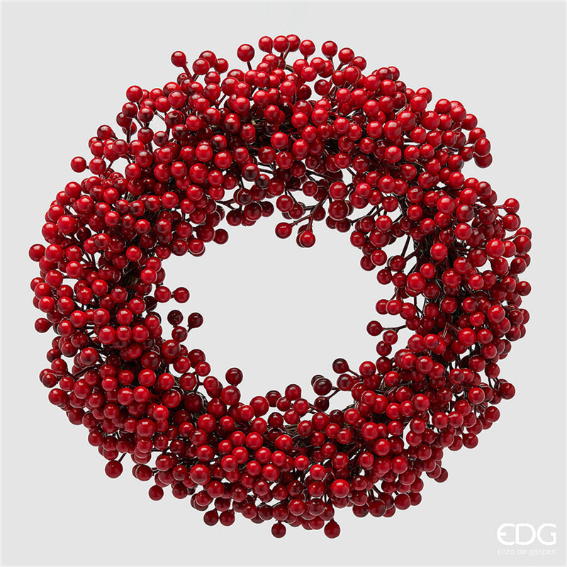 Corona D30cm Bacche Rosse — immagine 2