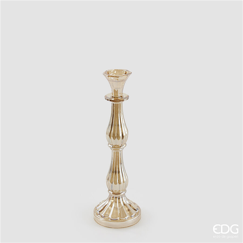Portacandela Crystal Sinuoso H31cm D10cm Amber — immagine 2