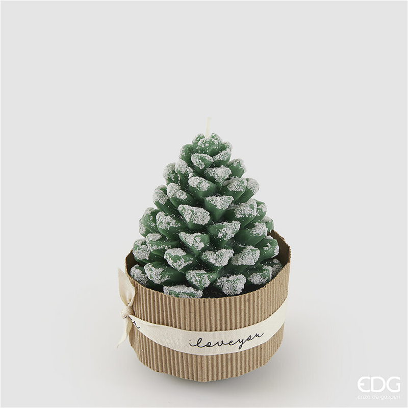 Candela Pigna Green H12,5cm D8cm — immagine 2