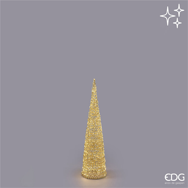 Albero Cono Curly H120cm D30cm 720led Gold Interno/esterno — immagine 2