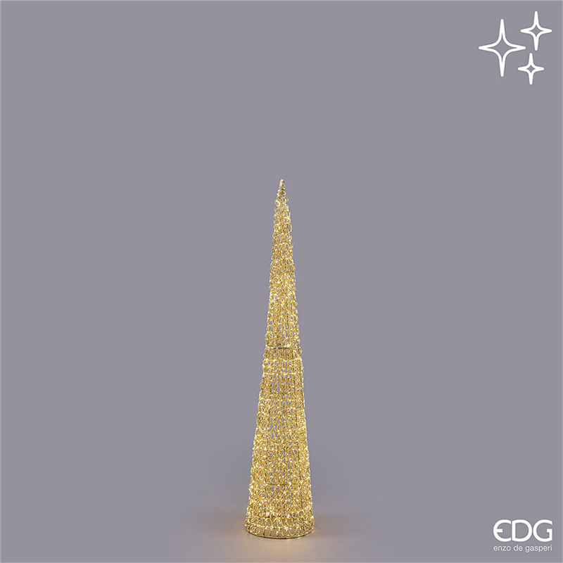 Albero Cono Curly H150cm D30cm 1440led Gold Interno/esterno — immagine 2