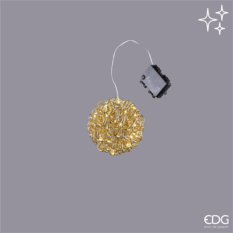 Sfera Curly D15cm 40microled A Batteria Gold Gold I-Nterno — immagine 2