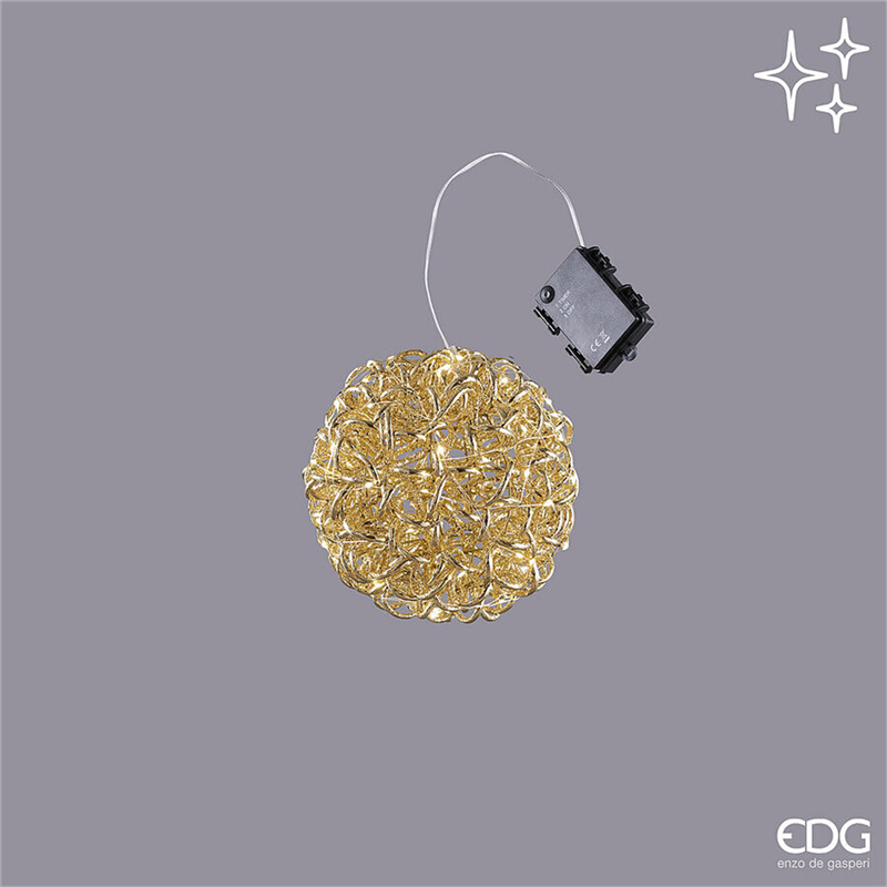 Sfera Curly D20cm 60microled A Batteria Gold Gold-Interno — immagine 2
