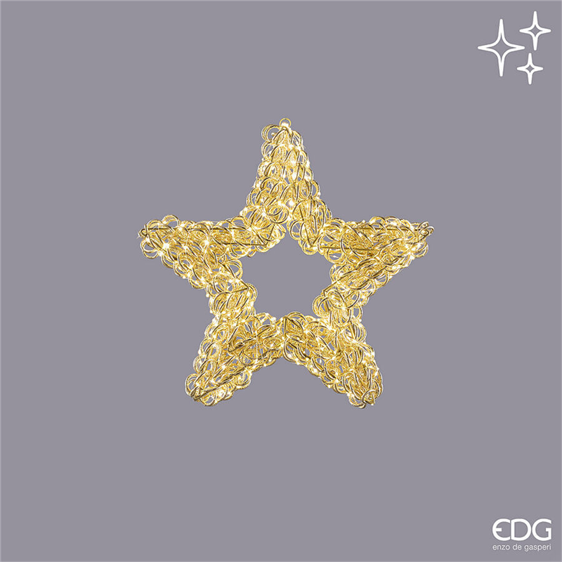 Ornamento Stella Curly D50cm 500microled Gold Interno/esterno — immagine 2