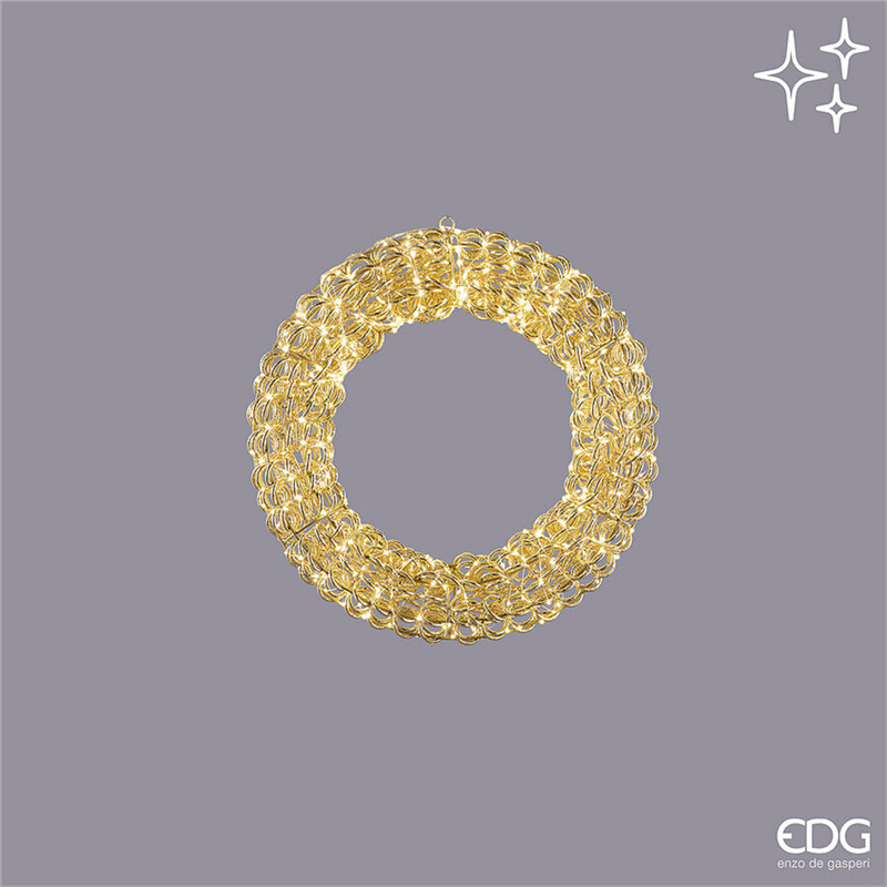 Corona Curly D50cm 500microled Gold Gold Interno/esterno — immagine 2