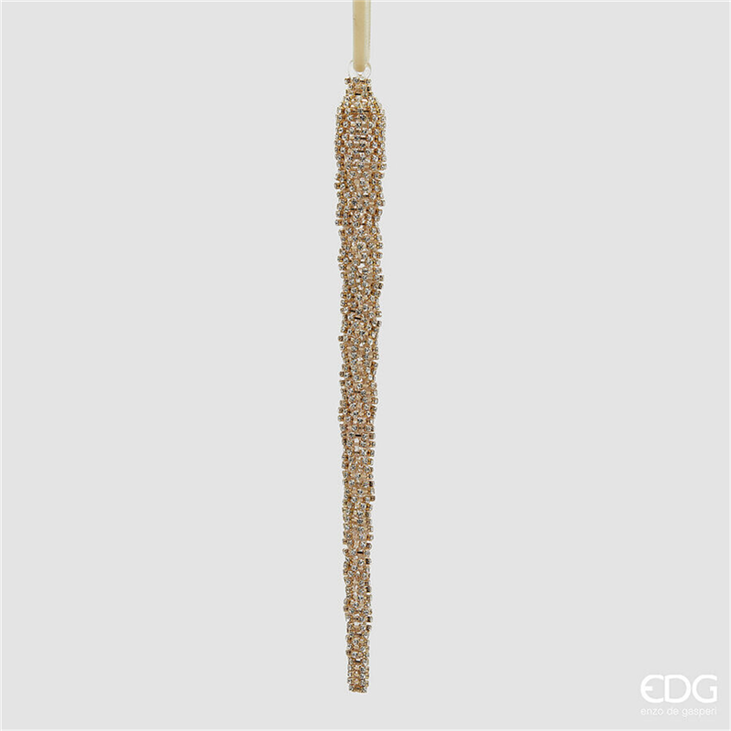 Ornamento Ghiacciolo  Vetro Oro H28cm — immagine 2