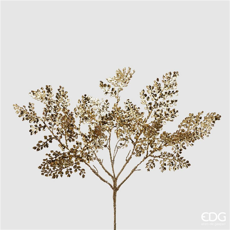 Felce Metal Con Ramo Olis Glitter Gold H46cm — immagine 2