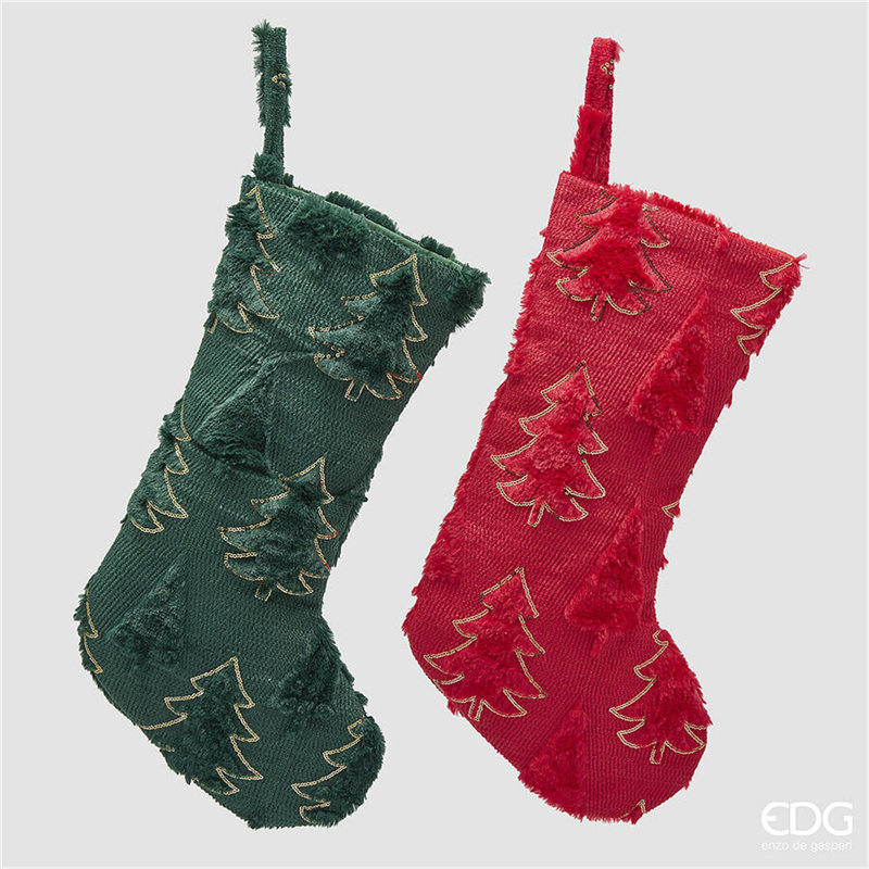 Calza Della Befana Alberi Rilievo H51cm Green/red — immagine 2