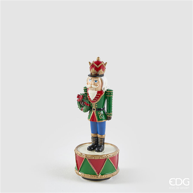 Carillon Schiaccianoci Rotante H22cm D8cm Green Red — immagine 2