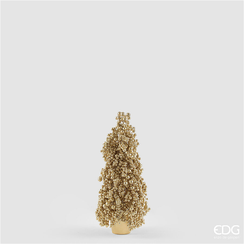 Albero Cono Vaso Con Bacche H53cm Gold — immagine 2