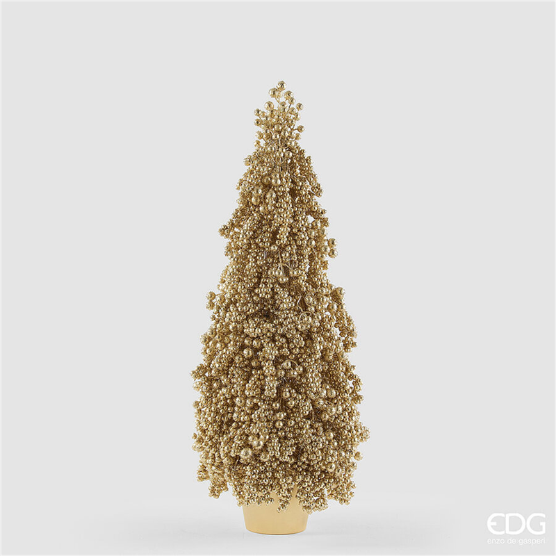 Albero Vaso Cono Con Bacche H91cm Gold — immagine 2