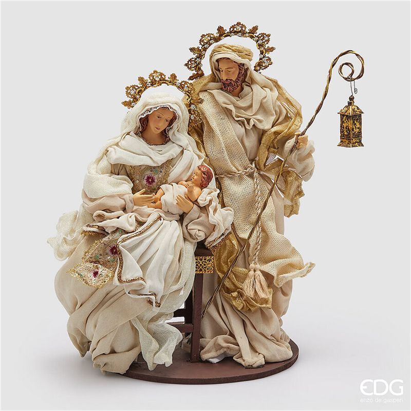 Natività Resina Con Base H50cm L30cm  L36cm Ivory Gold — immagine 2