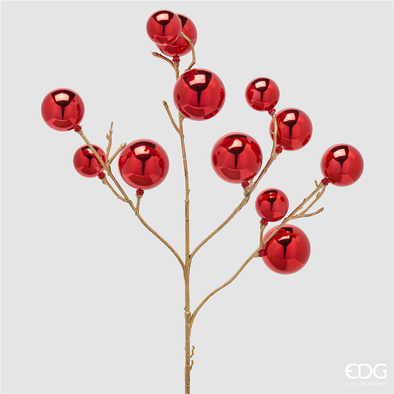 Ramo Palline Mix X12 H53cm Red — immagine 2
