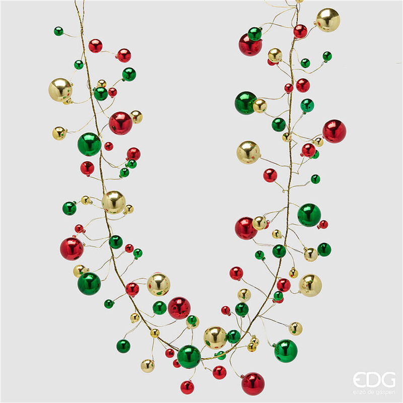 Ghirlanda Pallemix X100 H180cm Gold Red  Green — immagine 2