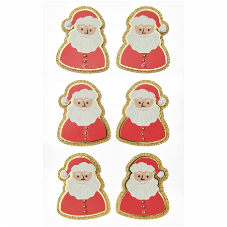 Stickers Natale Glitter 3d  Santa