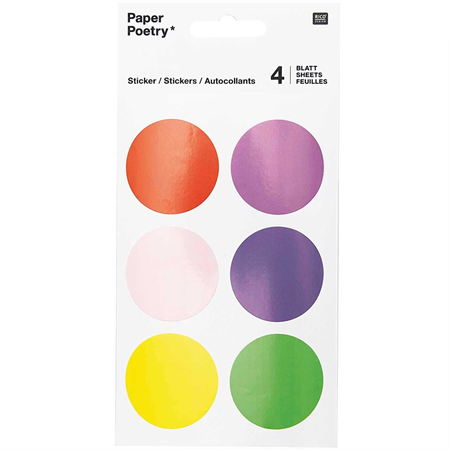 Stickers Circles Big Multi 4 Sheets 9.5x19cm