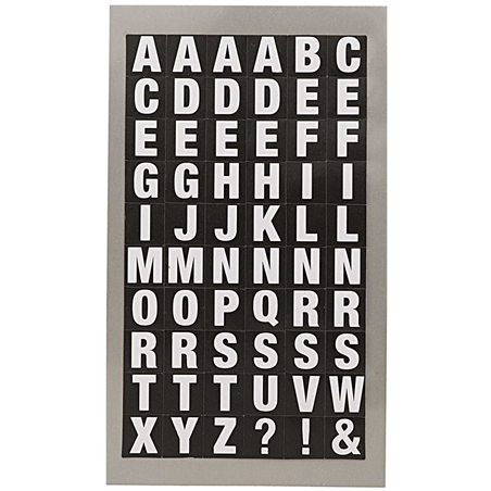 Office Stick, White Letters Sq 4 Sheets 7x15.
