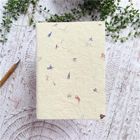 Quaderno Fatto A Mano A5 Carta Lokta Eco Fiordaliso