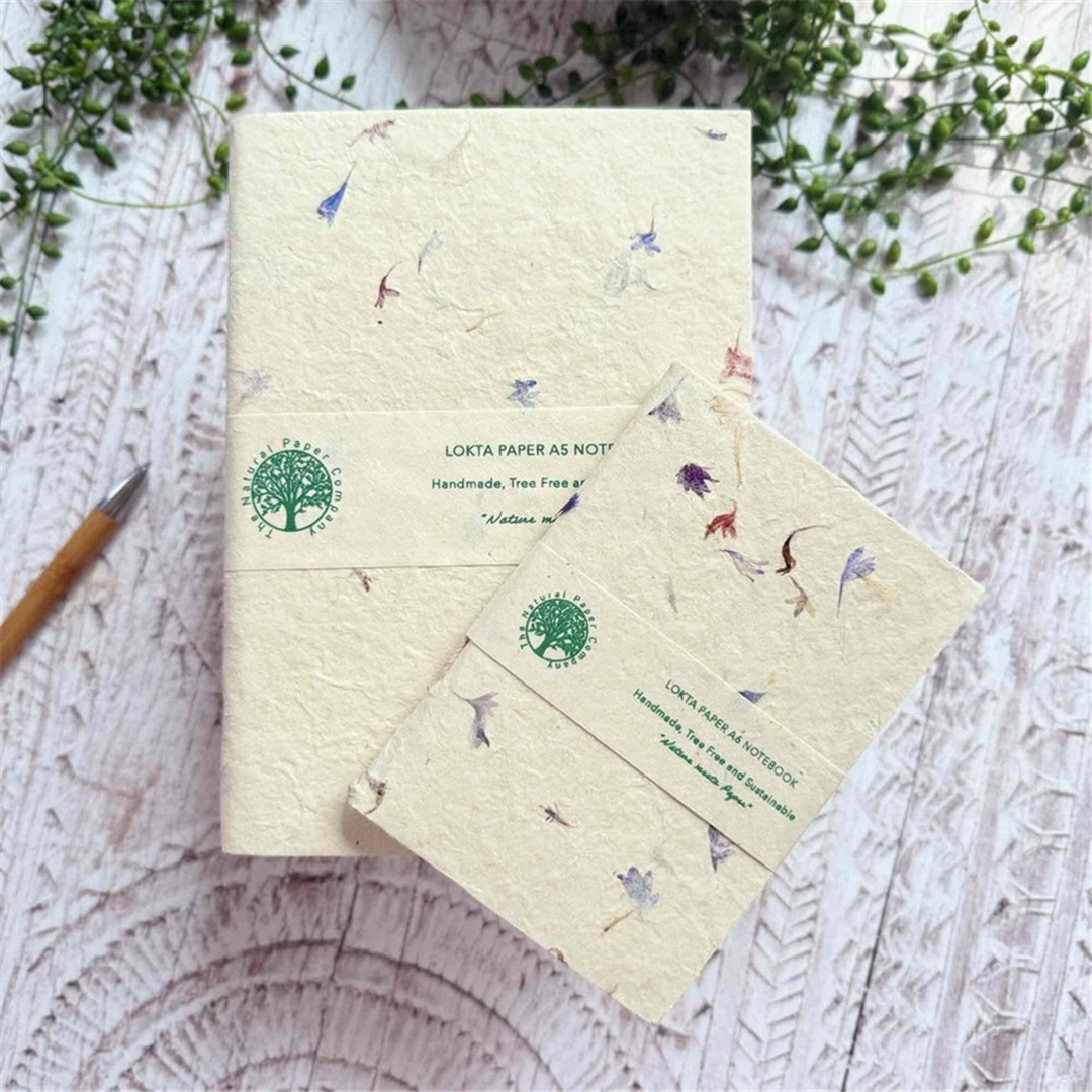 Quaderno Fatto A Mano A5 Carta Lokta Eco Fiordaliso — immagine 2