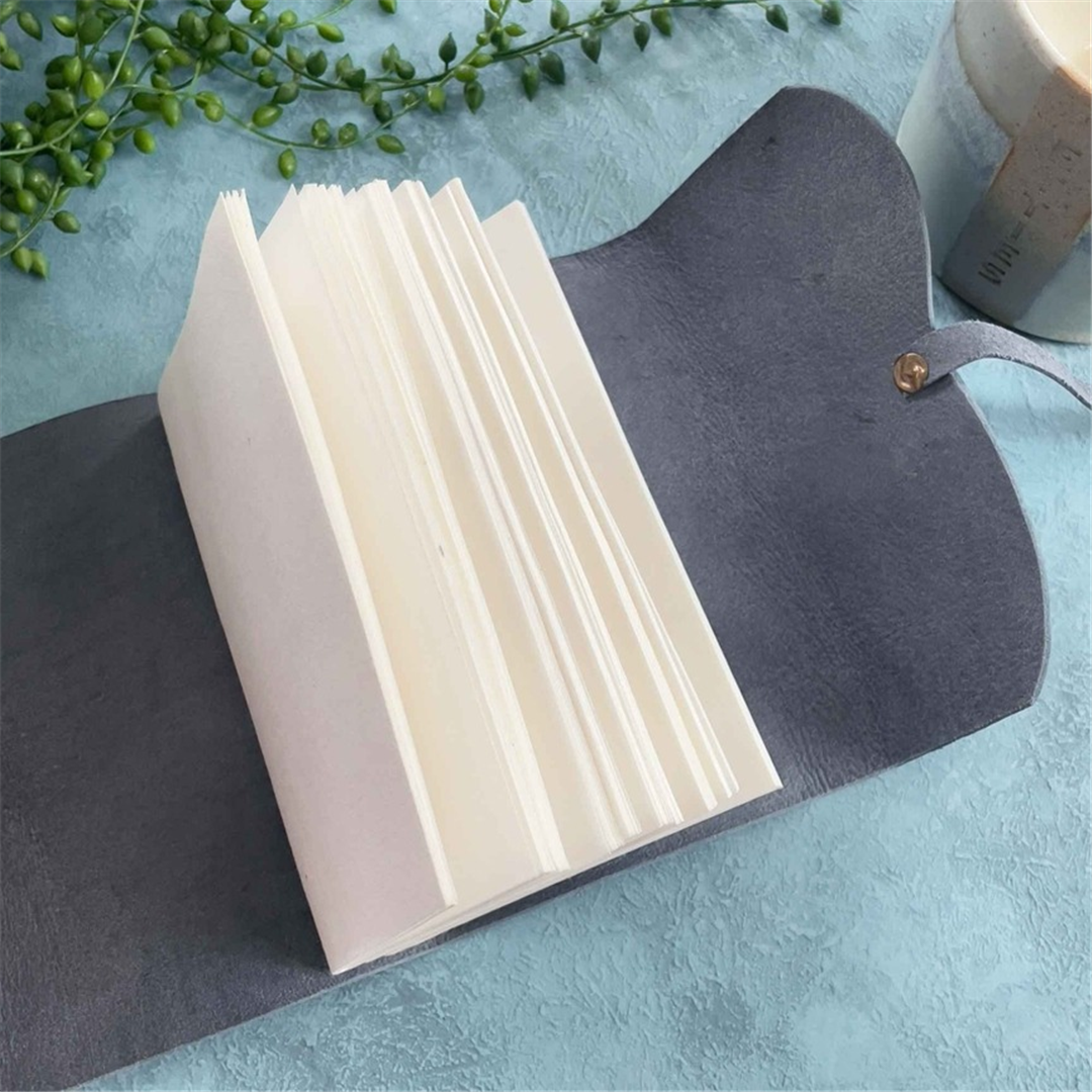 Taccuino A6 Pelle Verticale 80 Pagine Eco Blu — immagine 2