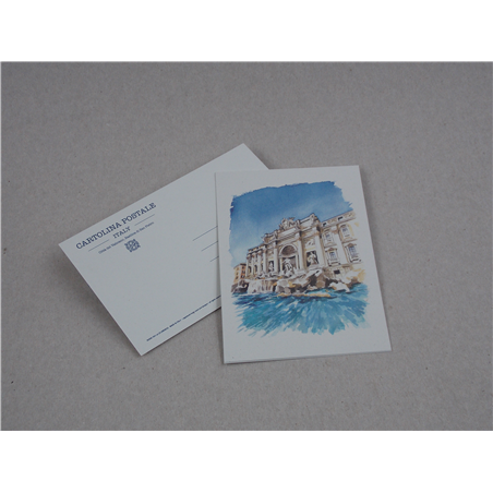 Cartolina 10x15cm Roma Fontana Di Trevi