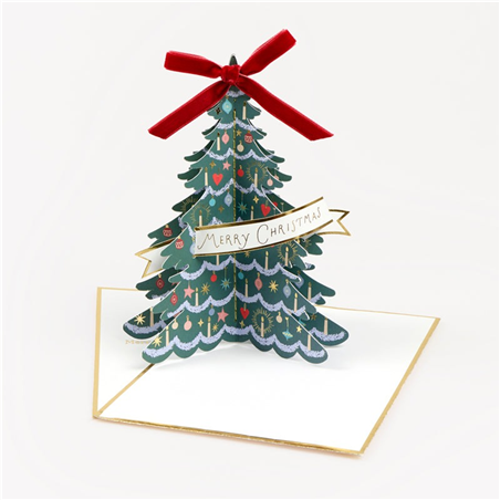 Biglietto Auguri Garland  Natale Decorated Christmas Tree