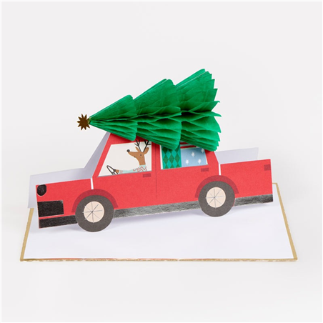 Biglietto Auguri Garland  Natale Tree Car