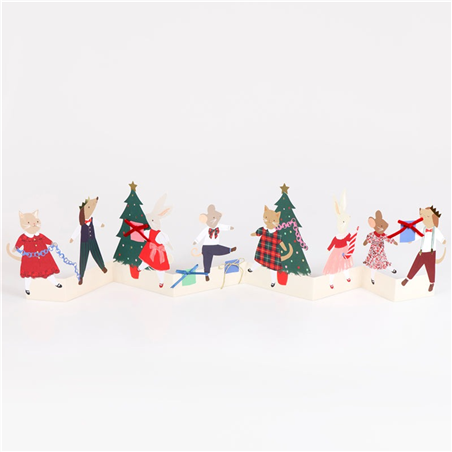 Biglietto Auguri Garland  Natale Christmas Animal Friends