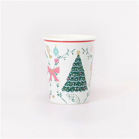 Bicchiere Carta 256ml 8pz Natale Merimeri New York City Ballet
